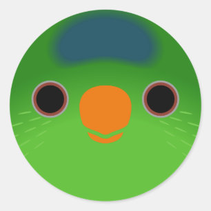 The face of a Meek's lorikeet Classic Round Sticker