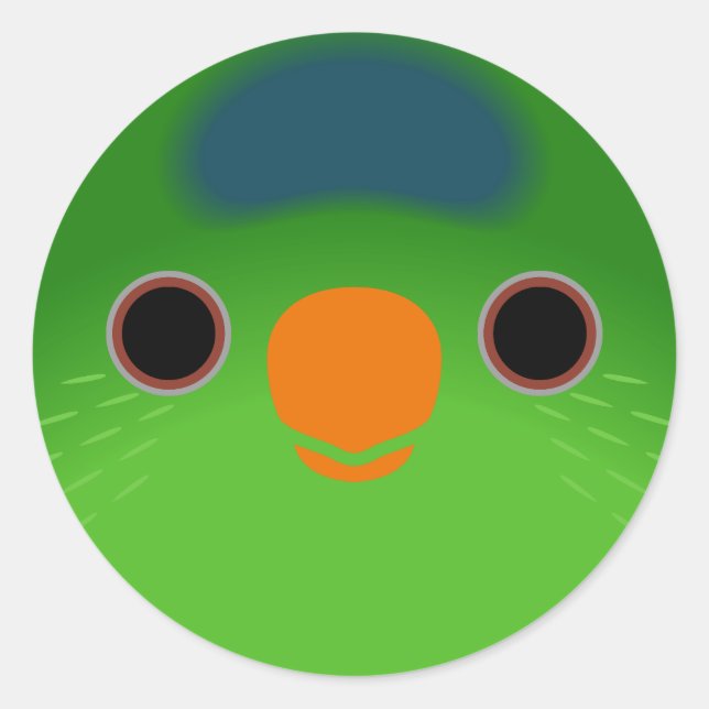 The face of a Meek's lorikeet Classic Round Sticker (Front)