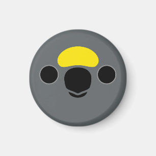 The face of a Meyer's Parrot Magnet