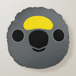 The face of a Meyer's Parrot Round Cushion