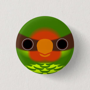 The face of a Mindanao lorikeet 3 Cm Round Badge