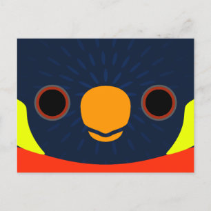 The face of a Mitchell's Lorikeet Holiday Postcard