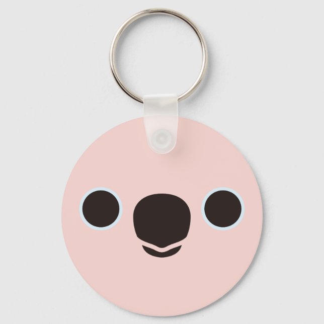 The face of a Moluccan Cockatoo Key Ring (Front)