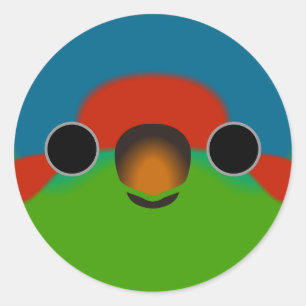 The face of a Musk lorikeet Classic Round Sticker