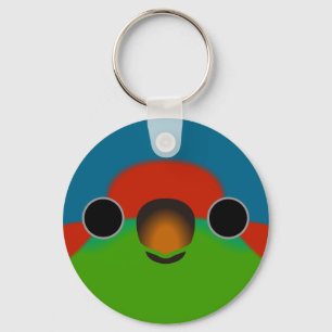 The face of a Musk lorikeet Key Ring