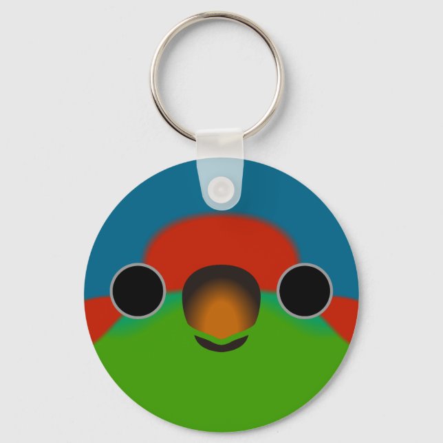 The face of a Musk lorikeet Key Ring (Front)