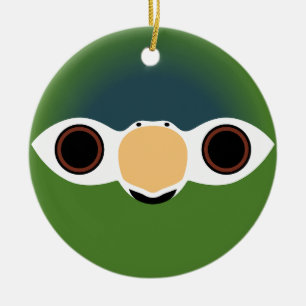 The face of a Noble Macaw Ceramic Ornament