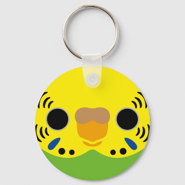The face of a normal female budgie key ring (Front)