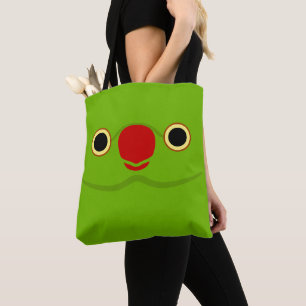 The face of a normal female Rose-ringed parakeet Tote Bag