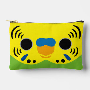 The face of a normal male budgie accessory pouch