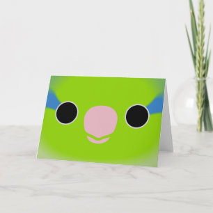 The face of a normal male Pacific parrotlet Card
