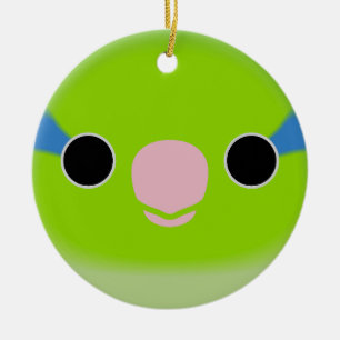 The face of a normal male Pacific parrotlet Ceramic Ornament