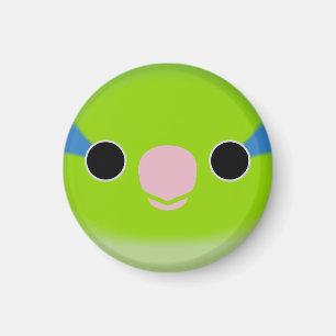 The face of a normal male Pacific parrotlet Magnet