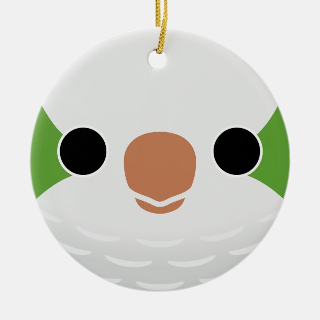 The face of a Normal Monk Parakeet Ceramic Ornament (Front)