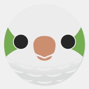 The face of a Normal Monk Parakeet Classic Round Sticker