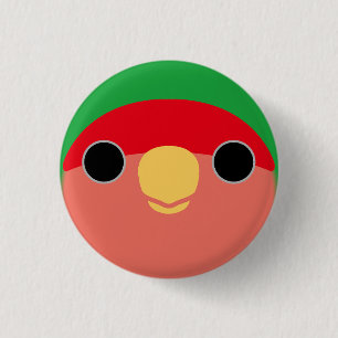 The face of a normal peach-faced lovebird 3 cm round badge