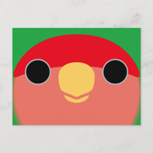 The face of a normal peach-faced lovebird holiday postcard