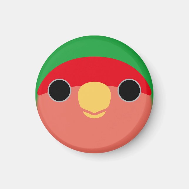 The face of a normal peach-faced lovebird magnet (Front)