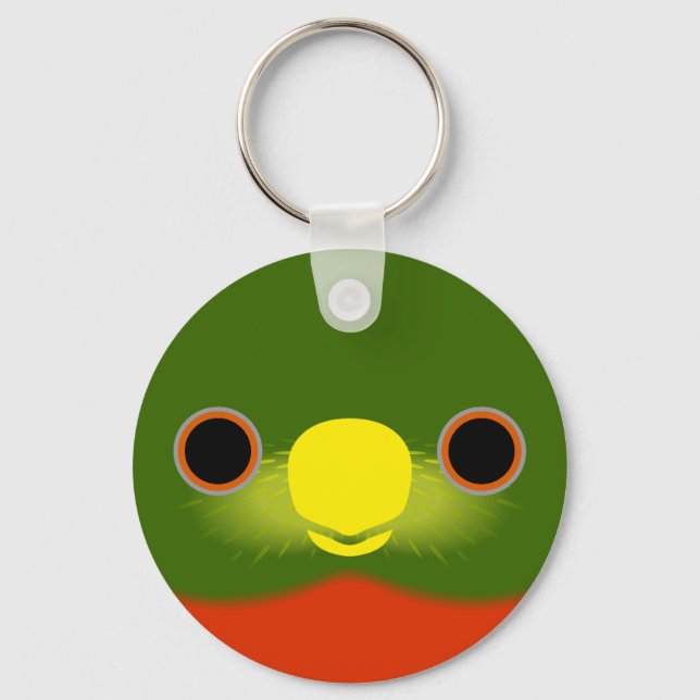 The face of a Orange-billed lorikeet Key Ring (Front)