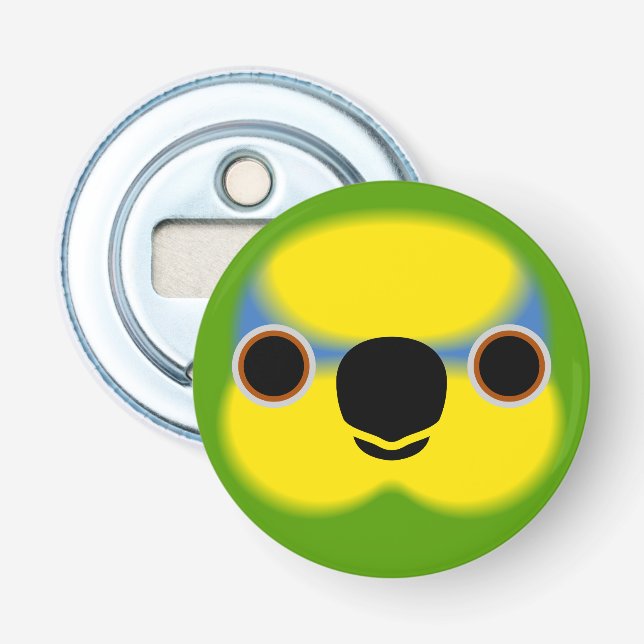 The face of a Orange-winged amazon Bottle Opener (Front)