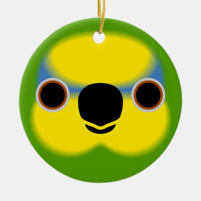 The face of a Orange-winged amazon Ceramic Ornament (Front)