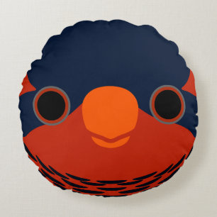 The face of a Ornate lorikeet Round Cushion