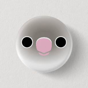 The face of a Pastel blue masked lovebird 3 Cm Round Badge