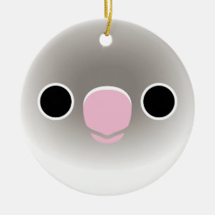 The face of a Pastel blue masked lovebird Ceramic Ornament