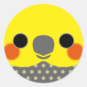 The face of a Pearl male cockatiel Classic Round Sticker