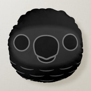 The face of a Pesquet's parrot Round Cushion