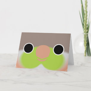 The face of a Pineapple Green-cheeked parakeet Card