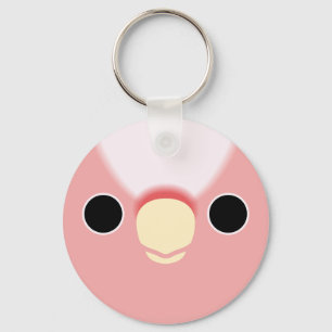 The face of a Pink Cockatoo Key Ring