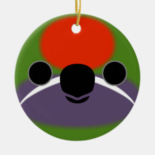 The face of a Plum-faced lorikeet Ceramic Ornament