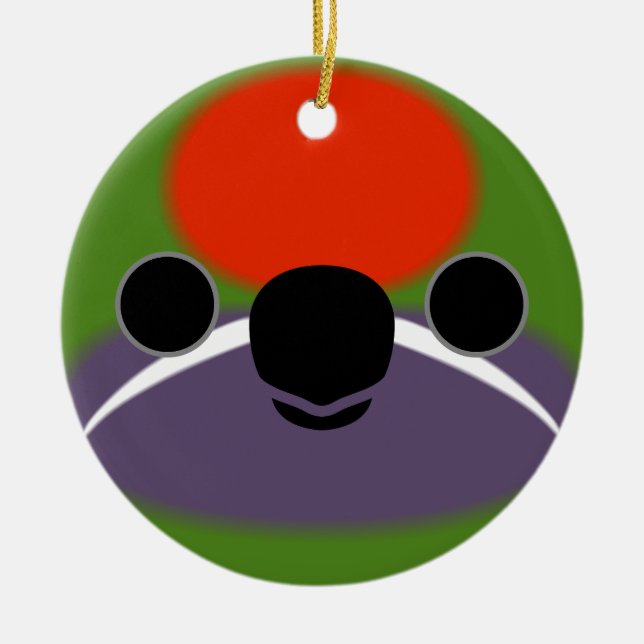 The face of a Plum-faced lorikeet Ceramic Ornament (Front)