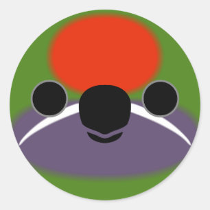 The face of a Plum-faced lorikeet Classic Round Sticker