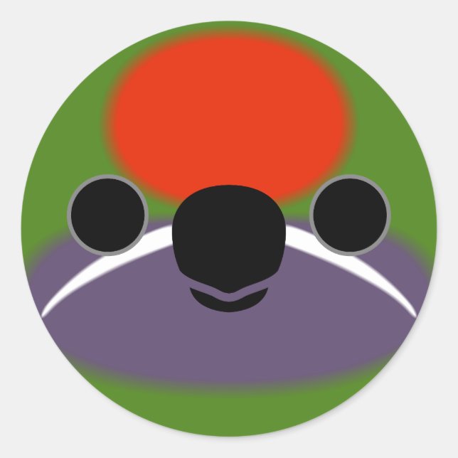 The face of a Plum-faced lorikeet Classic Round Sticker (Front)