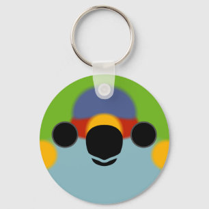 The face of a Purple-crowned lorikeet Key Ring