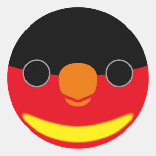 The face of a Purple-naped lory Classic Round Sticker