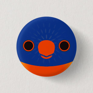 The face of a Rainbow Lorikeet 3 Cm Round Badge