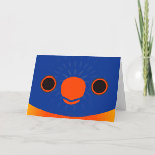 The face of a Rainbow Lorikeet Card