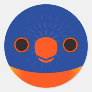 The face of a Rainbow Lorikeet Classic Round Sticker