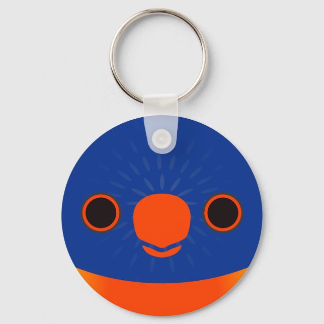 The face of a Rainbow Lorikeet Key Ring (Front)