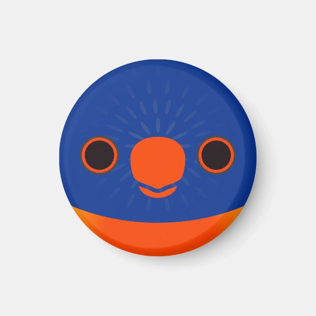 The face of a Rainbow Lorikeet Magnet (Front)