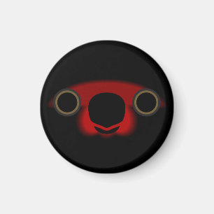 The face of a Rajah Black Lory Magnet