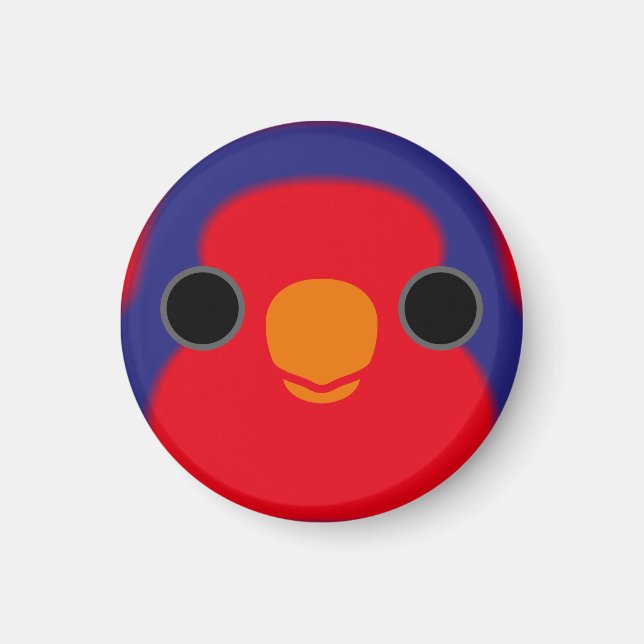 The face of a Red-and-blue Lory Magnet (Front)