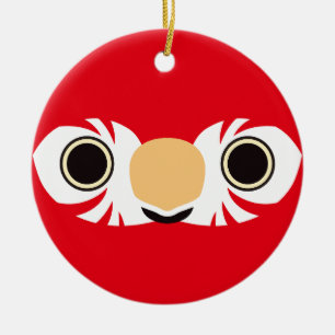 The face of a Red-and-green macaw Ceramic Ornament