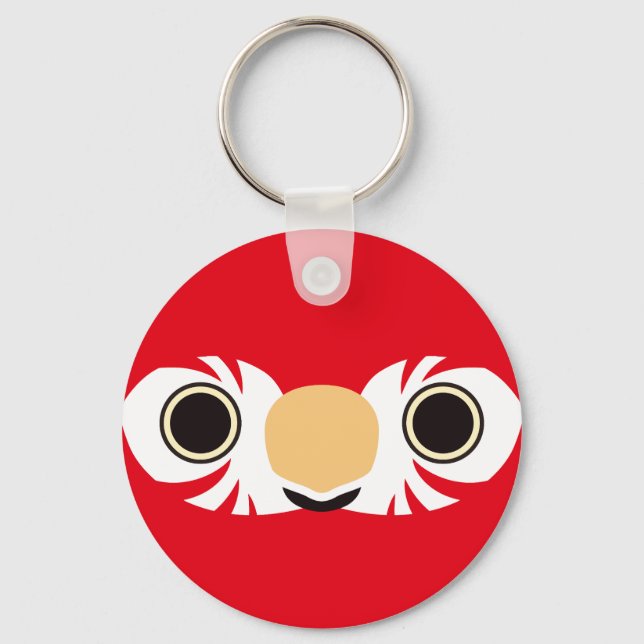 The face of a Red-and-green macaw Key Ring (Front)