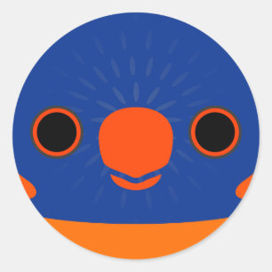 The face of a Red-collared lorikeet Classic Round Sticker