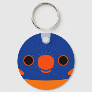 The face of a Red-collared lorikeet Key Ring