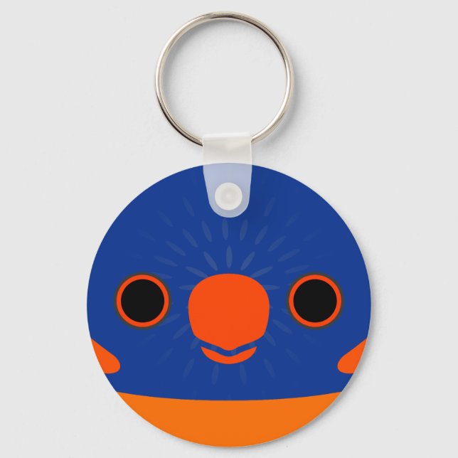 The face of a Red-collared lorikeet Key Ring (Front)